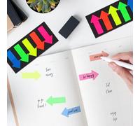 CIYODO 10 Sets Re-stickable Arrow Shaped Page Markers Bookmarks for Students Compact Classified Index Stickers Reading Accessories for Note Taking and Book Annotation