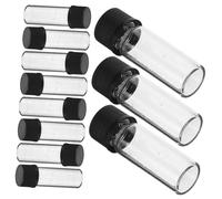 CIYODO 100pcs Clear Glass Sample Bottles with Screw Caps Tiny Refillable Glass Vials for Lab Use and Travel Mini Transparent Jars for Cosmetics and Essential Oils Storage