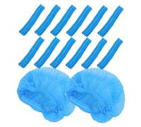 CIYODO 100pcs Disposable Elastic Salon Mesh Hair Nets Thickened Non-woven Hair Caps for Professional Use in Beauty Salons and Hospitals with Secure Fit Blue