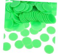 CIYODO 100pcs Solid Green 19mm Bingo Chips Game Counters and Markers for Bingo Hall Accessories and Counting Games