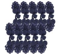CIYODO 10pairs Chinese Knot Buttons Braided Seven-Bead Closure Fasteners for Cheongsam DIY Clothes Decorations Skin-Friendly Polypropylene Fabric Elegant Traditional Design for Banquets