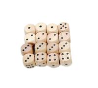 CIYODO 10pcs 16mm Six-sided Wooden Playing Dice Natural Wood Color with 1.6cm Dot Numbers for Board Games Math Learning and Party Use