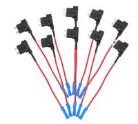 CIYODO 10pcs Automotive Inline Fuse Holder Tap Adapter with Protective Cover Gauge High Copper Wire for Cars Taxis Electrical Fuse Box Accessory