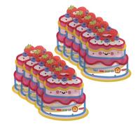 CIYODO 10Pcs Birthday Candy Treat Bags with Handle, 9X4" Pink Berry Cake Pattern, Resealable Plastic Snack Tote Bags for Preschool Party Favor Supplies