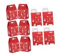 CIYODO 10pcs Christmas Candy Boxes with Snowman Design Festive Xmas Treat Bags for Holiday Party Favors Quick Assembly Present Packing for Cookies Sweets and Gifts