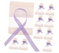 CIYODO 10pcs Cotton Splice Mesh Lavender Sachet Bags Portable Empty DIY Spice Pouches for Wardrobe Freshening Home Fragrance Lightweight Purple Checkered Design