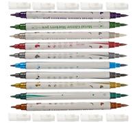 CIYODO 10pcs Double-ended Nail Art Pens Compact Nail Markers for DIY Manicure Dotting Tool Fine Lines Flowers Abstract Designs for Home Salon Use