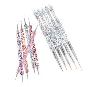 CIYODO 10pcs Dual-ended Nail Art Dotting Tools for Precise Drawing and Embossing Flexible Nail Brush Pens for Textured Graffiti Designs Professional Home Manicure Use