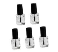 CIYODO 10pcs Empty Nail Polish Bottle Transparent Clear Nail UV Polish Storage Brush Manicure Square Container Bottles Empty Liquid Oil Roller