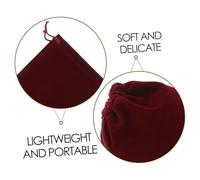 CIYODO 10pcs Flannel Drawstring Bags Burgundy Small Jewelry Pouches for Bracelets Wedding Party Favor Bags Multiuse Organizer with Cute Closure for Travel and Daily Storage