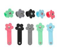 CIYODO 10PCS Floral Silicone Cord Winder Organizer Portable Earbud Holder Clips for Headphone Cable Management Wire Wrap Keepers for Desk and Travel Use Cable Keeper