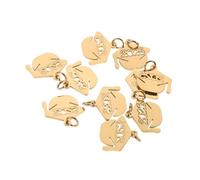 CIYODO 10pcs Graduation Cap Charms Gold Stainless Steel Pendants for DIY Jewelry Making Craft Supplies Academic Achievement Memorial Accessories