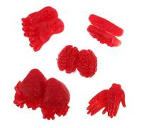CIYODO 10pcs Halloween Anatomical Models Realistic Tpr Soft Rubber Fake Severed Body Parts Including Hearts Brains Hands Feet Teeth for Pretend Play Pranks Haunted House Decorations