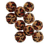 CIYODO 10pcs Leopard Print Cat Balls, Interactive Kitten Exercise with Furry Texture, Pet Play Balls for Indoor Cat Entertainment and Active Play
