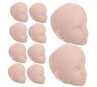 CIYODO 10pcs Makeup Practice Doll Heads for Crafts Mini Plastic Doll Parts with Eye Socket for Cosmetology Training and DIY Projects