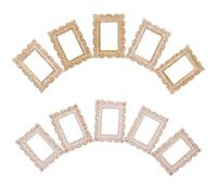CIYODO 10pcs Mini Picture Frames Vintage Rectangular Resin Ornaments