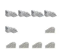 CIYODO 10Pcs Mini Resin Steps Stone Set, 5 Curved and 5 Straight Staircase Figurines for Miniature Fairy Garden, Desktop Micro Landscape Ornament, Resin Craft Décor for Dollhouse