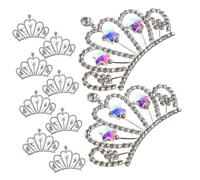 CIYODO 10pcs Mini Rhinestone Crown Charms for Crafts Lightweight Flatback Crystal Embellishments for DIY Jewelry Hair Accessories and Clothing Decoration