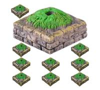 CIYODO 10Pcs Miniature Tree Altar Base for DIY Landscape Model Realistic Garden Decor with Lifelike Details for Sand Table Architectural Scenery and Desk Decoration