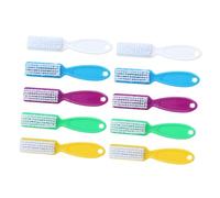 CIYODO 10pcs Nail Cleaner Brush with Long Handle for Fingernail and Toenail Cleaning Sturdy Plastic Grip Multi-purpose Manicure Tools for Hands Feet Kitchen and Garden Use Random Color
