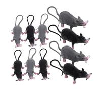 CIYODO 10pcs Realistic Halloween Rat Props Spooky Rat Decorations for Haunted Houses for Practical Jokes Reusable Scary Includes Grey Black Models