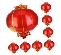CIYODO 10pcs Red and Gold Hanging Decorations for Chinese Year Mid Autumn Festival National Day Party Garland with Strings Easy to Hang Festive Backdrop Ornament