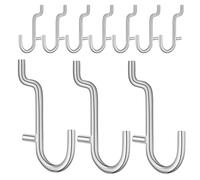 CIYODO 10pcs Stainless Steel Pegboard Hooks Wall Storage | Silver Finish, Easy Installation, Multifunctional Design, for Offices and Shelving, Smooth Surface