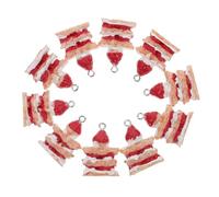 CIYODO 10pcs Strawberry Cake Charms Resin Pendants Cute Fruit Flatback Charms Multilayer Realistic Design DIY Jewelry Making Accessories for Keychains and Crafts