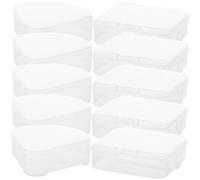 CIYODO 10Pcs Transparent Makeup Sponge Holder Case Lightweight Powder Puff Container for Square Cosmetic Sponges Compact Organizer Storage and Protection