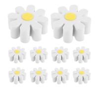CIYODO 10pcs White Daisy Car Antenna Topper Decoration with Eva Material Universal Compatibility Reduce Wind Drag Stylish Car Roof Flower Decorations for Exterior Styling Accessories