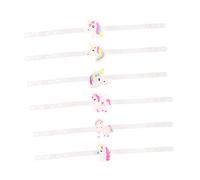CIYODO 12 Pcs Luminous Unicorn Bracelets for Glow Flash Bangles Supplies Cartoon Design Safe Material Eye Catching Accessories
