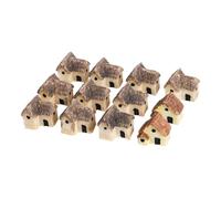 CIYODO 12 Pcs Mini House Garden Decor Resin Cottage Ornaments Lightweight Micro Landscape Adornments for Fairy Gardens and Outdoor Scenes