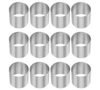 CIYODO 12 Pcs Stainless Steel Mini Round Cake Ring Molds 5x5x5cm for DIY Baking Mousse and Biscuit Making Kitchen Baking Tool Set