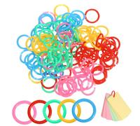 CIYODO 120pcs Colorful Plastic Loose Leaf Binder Rings Inner with Secure Closure for Notebook Binding and Document Organization in Red Yellow Blue Green Pink