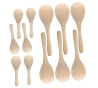 CIYODO 12pcs DIY Wooden Maracas for Musical Enlightenment Unfinished Blank Shakers with Loud Sound Creative Hand Painting Craft for Party and Kindergarten Festival