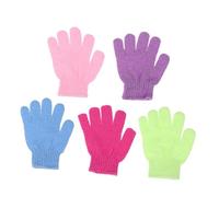 CIYODO 12pcs Exfoliating Shower Gloves for Bathing Five-finger Nylon Wash Towels for Deep Body Scrub Mixed Color Bath Mitts for Men and Women