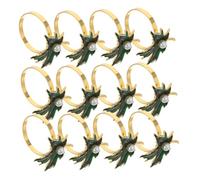CIYODO 12pcs Fall Napkin Rings for Table Maple Leaf Design with Faux Pearl Metal Holders Secure Napkin Clasp for Thanksgiving Autumn Parties Banquets Weddings Hotel and Home Decor