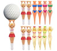 CIYODO 12pcs Funny Women Golf Tees with Colorful Cheerleader Bikini Girl Designs Plastic Flight Path Holders for Easy Identification and Added Fun the Course
