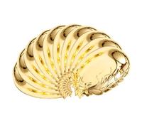 CIYODO 12pcs Gold Snack Tray Set, Multi-Purpose Small Serving Plates for Desserts, Candy, Nuts and Dried Fruit, Western Style Appetizer Food Storage Dish for Parties and Home