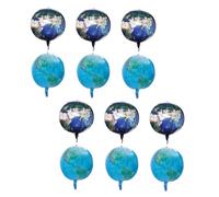 CIYODO 12pcs Large Globe Balloons Aluminum Foil Earth Balloons for Birthday Party Travel Adventure Earth Day Decorations with World Map Design