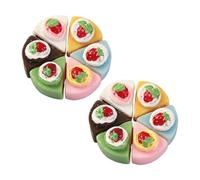 CIYODO 12Pcs Miniature Mini Dessert Cake Models Resin Fake Cake Ornaments for Doll House Kitchen Accessories Pretend Play Party Supplies Decorative Mini House Food