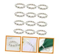 CIYODO 12pcs Pearl Beaded Napkin Rings Napkin Holder for Wedding Dinner Table Decor Serviette Buckle Ring for Formal Events and Casual Gatherings