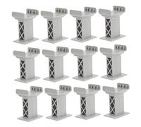 CIYODO 12Pcs Railway Track Support Risers Compatible with All Major Train Brands Elevated Support Posts for Railway Creative Building Accessories