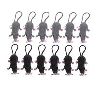 CIYODO 12pcs Realistic Plastic Rat Prank Compact Sturdy Halloween Rat Props for Spooky Party Decorations and Creepy Trick Supplies