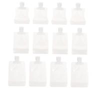 CIYODO 12PCS Small Travel Lotion Storage Bags with Suction Nozzle Pet Material Liquid Dispensers for Shampoo Conditioner Creams Reusable and Leak Resistant Cosmetic Containers