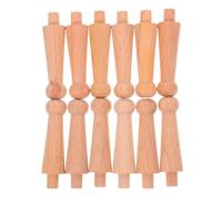 CIYODO 12Pcs Solid Wood Kitchen Cabinet Pillars European Style Rustic Carved Wooden Spindles for Wine Rack and Furniture Decor with Small Bridge Design Preventing Slips