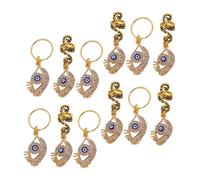 CIYODO 12pcs Spiral Braiding Rings with Evil Eye Charms for Dreadlocks and Braids Lightweight Hair Jewelry for Women Versatile Accessories for Holiday and Everyday Stylish Looks