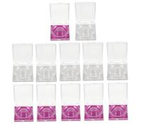 CIYODO 12pcs Transparent Plastic False Eyelash Storage Boxes with Rosy and Silver Glitter Lightweight Portable Eyelash Case for Convenient Makeup Organization and Travel
