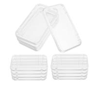 CIYODO 12pcs Transparent Plastic Press Nail Storage Box with Clear Rectangle Organizer for Small Items Travel Friendly Multifunctional Display Case for French Tip Nails and Beads