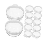 CIYODO 12pcs Transparent Small Bird Feeder Cups for Parakeet Cockatiel Budgie Hanging Detachable Water Food Bowls Space-saving Bird Cage Feeders for Natural Drinking and Eating